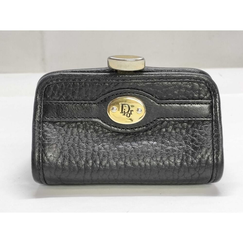 Christian Dior Vintage Black Cannage Kisslock Coin Purse - Picture 2 of 11